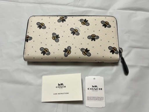 新品】コーチ ミッキーの蜂さん ハニー ホワイト 長財布