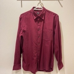 【UNIQLO】長袖シャツ　ワインレッド　Mサイズ