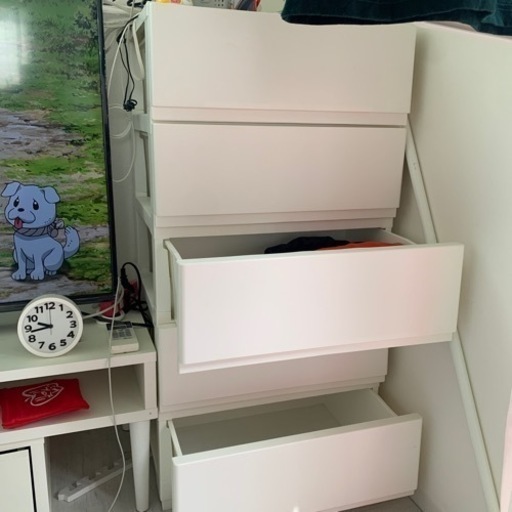 5段チェスト　ホワイト