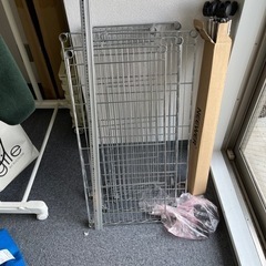 パイプラック　棚板5枚　柱パイプ4本