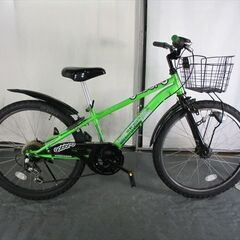 C707★12000円スタート★整備済み 中古子供マウンテンバイク自転車 【24インチ　グリーン 】