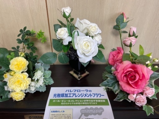 【パレフローラの光触媒加工のアレンジメントフラワー　3点セット】説明書付