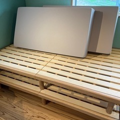 【決まりました】スノコベット　セミダブル　2台　セミダブルマット...