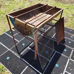 ★再投稿★特注加工ドラム缶BBQグリル＋頑丈な脚台