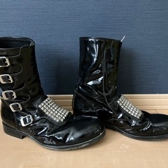 【💡9/2💡値下げ‼️】KIDILLエナメルバックルレザーブーツ　メンズ25㎝の画像