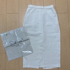 ジーユー GU カットソータイトスカート Mサイズ 白よりのうす...