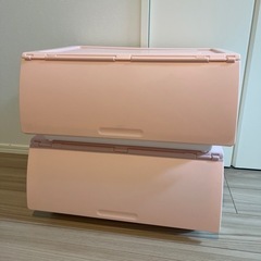 ニトリ　収納ケース　ピンク　フラッテタイプ　2個セット