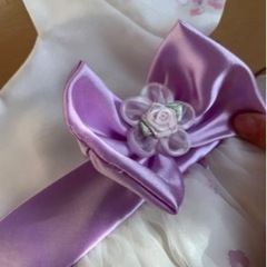 花柄　白×薄紫　ドレス　ワンピース　結婚式　90の画像