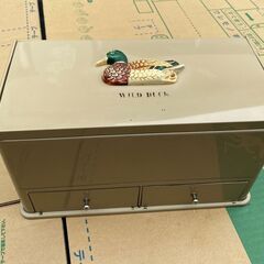 ティッシュボックス　小物入れ　ミラー付き