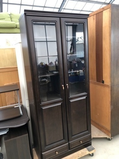 Meuble モーブル ガラス書棚「デコールⅡ」横幅85cm奥行40cm高さ195cm