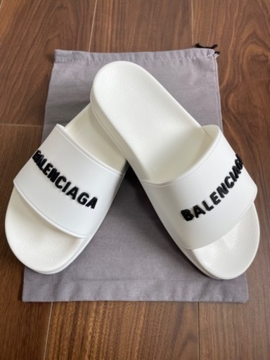 新品未使用　バレンシアガ  プールスライドサンダル ホワイト 25cm