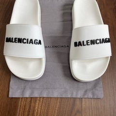 新品未使用 バレンシアガ プールスライドサンダル ホワイト 25cm