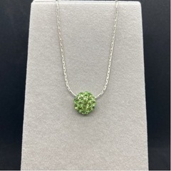 シルバーネックレス Green Silk yellow