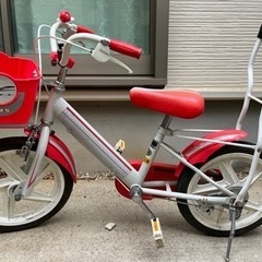 子供　自転車　１６インチ　補助輪アシスト棒付き　新幹線　こまち　の画像