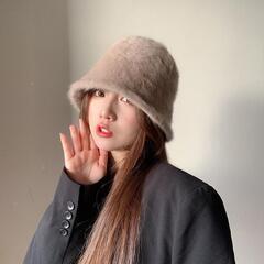 バケットハット　フェイクファー　ファーハット　ハット　ボア　K1の画像