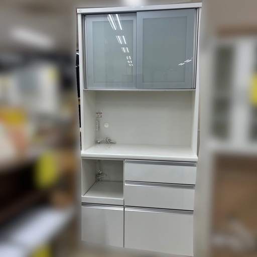 J2381 美品！福岡家具 大川家具 松田家具 食器棚 レンジボード 1000