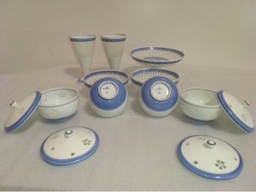 丹心 波佐見焼 高級 水晶青海波 水晶花詰