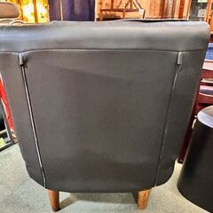 黒いソファ / リクライニング / 1pソファ 【F0038】の画像