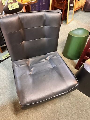 黒いソファ / リクライニング / 1pソファ 【F0038】