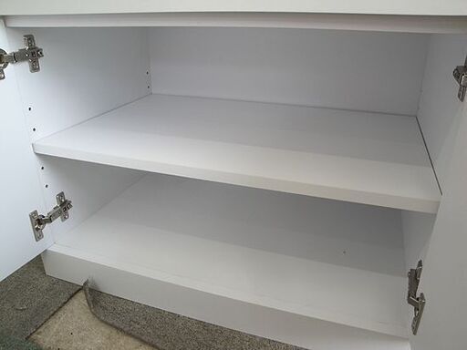 ☆ ニトリ ミドルレンジボード 幅90×奥行40×高さ89㎝ エナメル調 ホワイト 白 キッチン収納 食器棚 レンジ台 札幌 東区 北