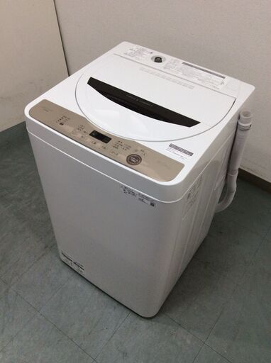 （6/17受渡済）JT6822【SHARP/シャープ 6.0㎏洗濯機】美品 2021年製 ES-GE6E 家電 洗濯 簡易乾燥付