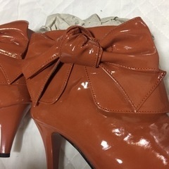 レインブーツ ショート  新品タグ付き 箱あり オレンジベージュ の画像