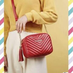 【♡新品♡】タッセル 飾り チェーン ショルダー バッグ 赤 フリン