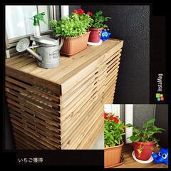 値下げ!エアコン室外機カバー２個　天然木