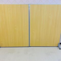 木目調パーテーション 2枚 幅120×高さ160cm