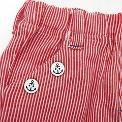 【新品】90サイズ ムージョンジョン mu-jyonnjyonn 半袖パンツ 男児女児 赤 白 ストライプの画像