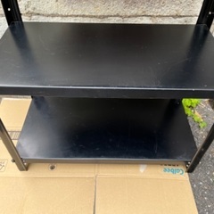 ✅黒いスチール台三段💕3段目少し歪みあり。の画像