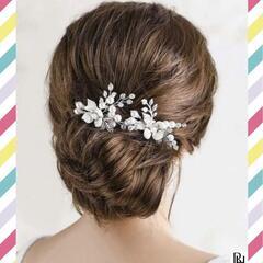 【♡新品♡】葉っぱ ＆ 人工 パール ヘアピン