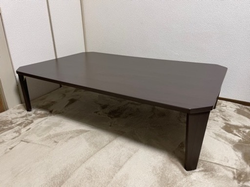 【美品】木目調　おしゃれ　折りたたみテーブル　 ローテーブル　120cm