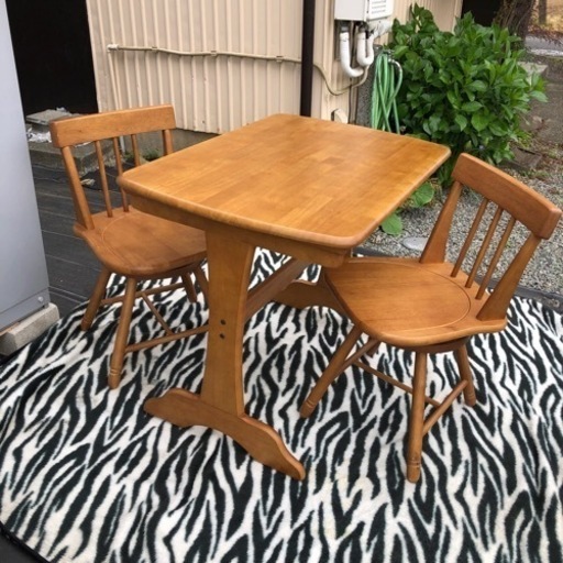 光製作所 木製 2人用 ダイニングテーブル 回転式チェア