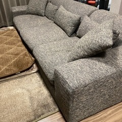 3人掛け ローソファ オットマン付きの画像