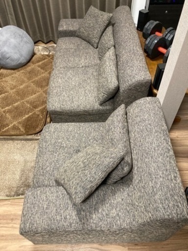 3人掛け ローソファ オットマン付き