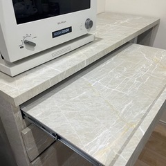 LOWYA[幅120] キッチンカウンター キッチンラック 食器棚 大理石柄