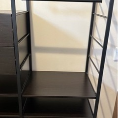 LOWYA ハンガーラック 引き出し 収納付き 洋服掛け スチール コンパクトの画像