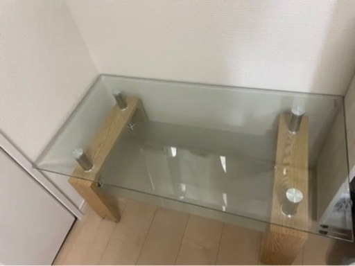 最終値下げ　美品 ガラステーブル 完成品 オシャレ