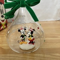 ミッキー＆ミニー　ぬいぐるみ、スノードーム、オーナメント　3点セットの画像