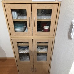 食器棚　小型　二連結