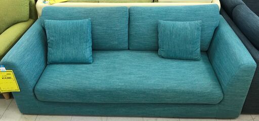 新入荷！！　3人用ソファー　ブルー　幅(W)1830mm × 奥行(D)830mm × 高さ(H)600mm