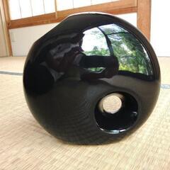 花瓶　藍色　陶器