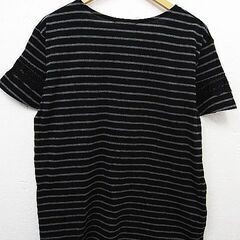 【大きいサイズ】【美品】レディース 半袖カットソー ボーダー レース  LLサイズ ■26711の画像