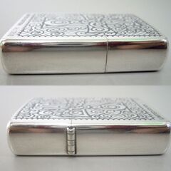 ZIPPO オイルライター クロス&ハート モチーフ 二面加工 シリアル入り 1999年製 ジッポー 火花確認済 ☆ 札幌市 北区 屯田の画像