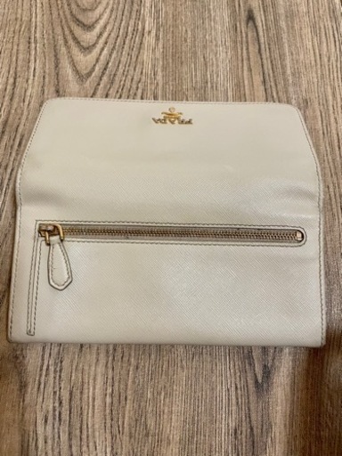[美品/ギャランティ付属] PRADA 長財布 プラダSAFFIANO METAL/サフィアノ メタルTALCO/アイボリー/1M11