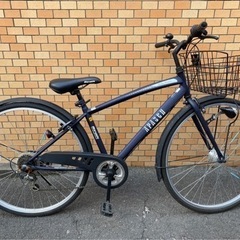 自転車　26インチ　紺色　6段変速　【中古】