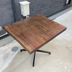 P0237 2掛け用 居酒屋風 無垢 木製テーブル ダークブラウン