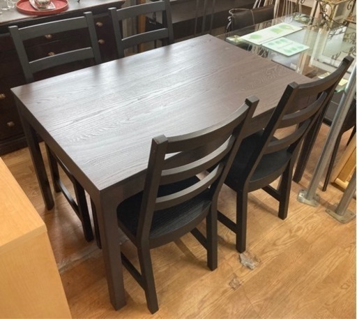 イケア ダイニング5点セット エーケダーレン 伸長式テーブル 中古