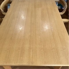 【お話中】無垢　オーク材　4人用ゆったりダイニングテーブルセットの画像